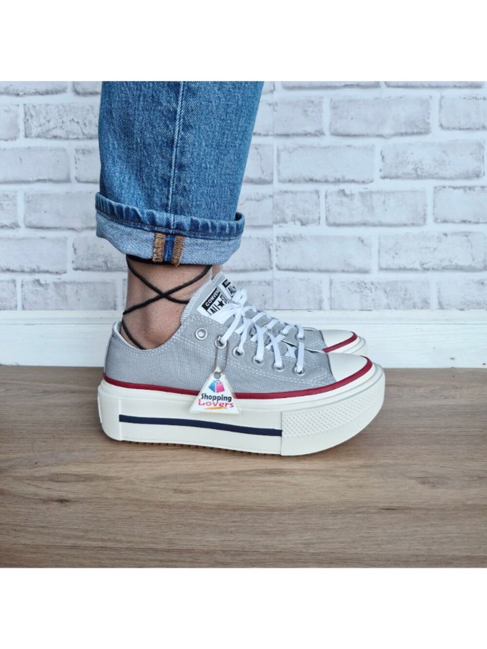 ⭐Converse Chuck Taylor Lift Double Stack 7.5 Women's shoes Sneaker Grey A16065C - Picture 12 of 13